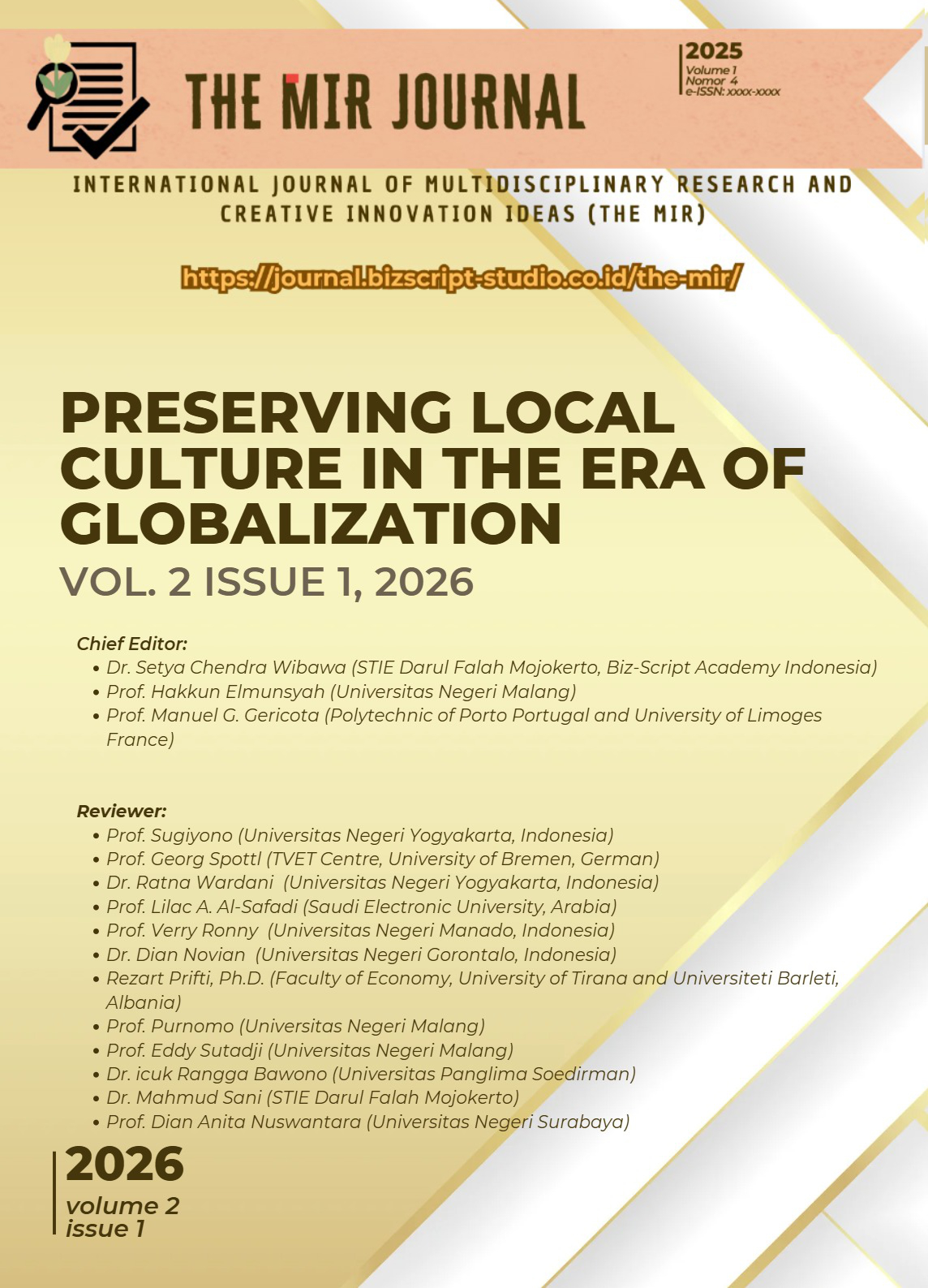 					View Vol. 2 No. 1 (2026): Preserving Local Culture in the Era of Globalization
				